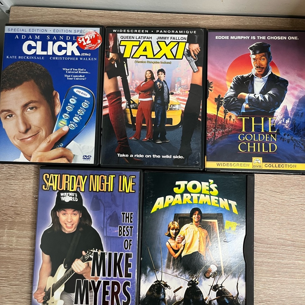 5 DVD Comedy Bundle – Adam Sandler, Eddie Murphy, SNL, Taxi